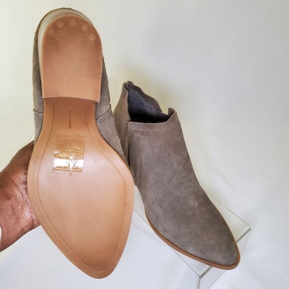 NEW Dolce Vita Booties Women's Size 8 Dune Gray Brown Suede Ankle Boot Slip-On - Picture 6 of 8